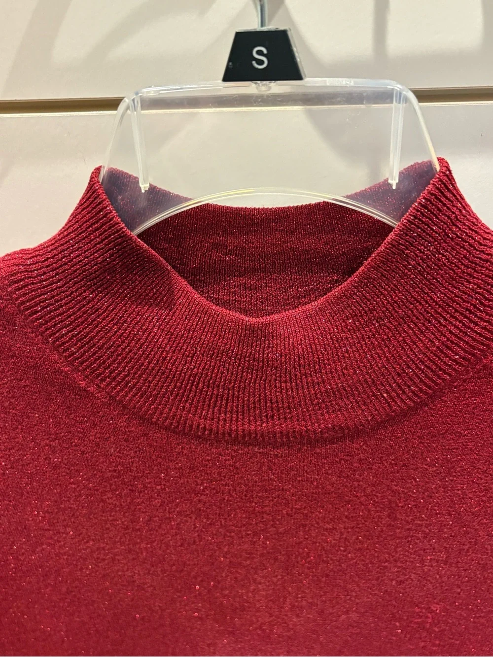 Coldwater Creek Sleeveless Turtleneck Camisole - Deep Red w/shimmer thread.
